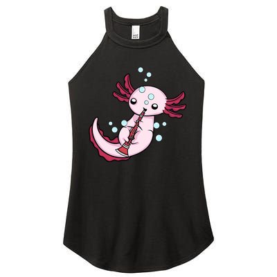 Clarinet Player Axolotl Lover  Big Band Music Clarinet  Women's Perfect Tri Rocker Tank