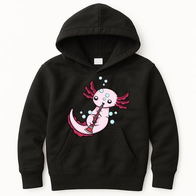 Clarinet Player Axolotl Lover  Big Band Music Clarinet  Kids Hoodie