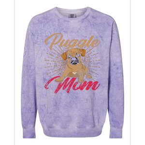 Cute Pet Animal Dog Lover Puggle Mom Mothers Day Puggle Colorblast Crewneck Sweatshirt