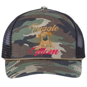 Cute Pet Animal Dog Lover Puggle Mom Mothers Day Puggle Retro Rope Trucker Hat Cap