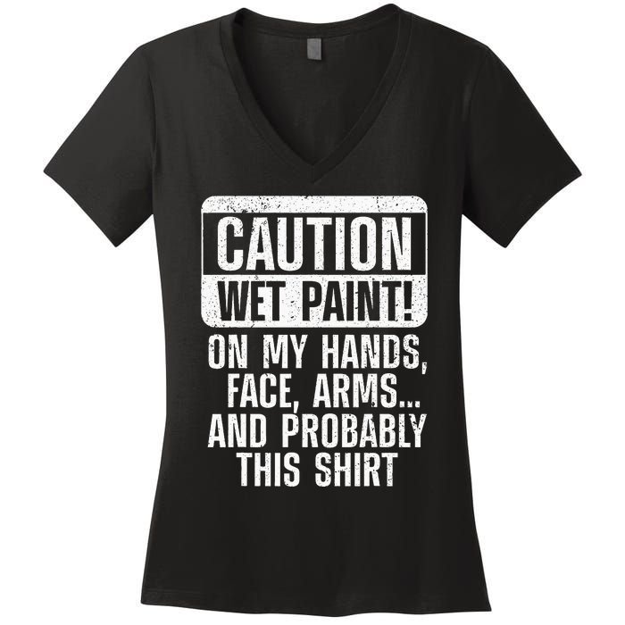 Cool Painter Art Professional Painter Paint Women's V-Neck T-Shirt