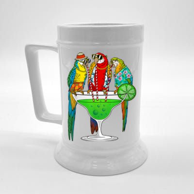 Cool Parrot Art Pet Bird Tropical Parrot Lover Beer Stein