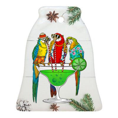 Cool Parrot Art Pet Bird Tropical Parrot Lover Ceramic Bell Ornament