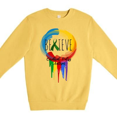 Cerebral Palsy Autism Awareness Dreamcatcher Gift Premium Crewneck Sweatshirt