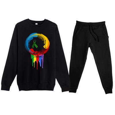 Cerebral Palsy Autism Awareness Dreamcatcher Gift Premium Crewneck Sweatsuit Set