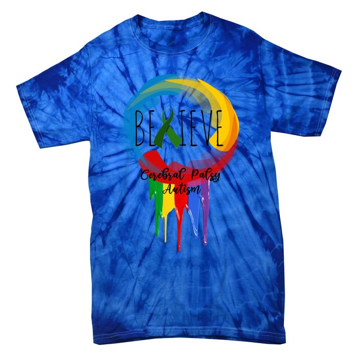 Cerebral Palsy Autism Awareness Dreamcatcher Gift Tie-Dye T-Shirt