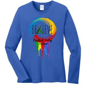 Cerebral Palsy Autism Awareness Dreamcatcher Gift Ladies Long Sleeve Shirt