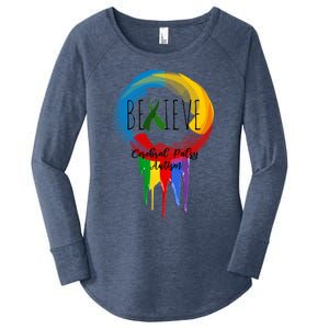 Cerebral Palsy Autism Awareness Dreamcatcher Gift Women's Perfect Tri Tunic Long Sleeve Shirt