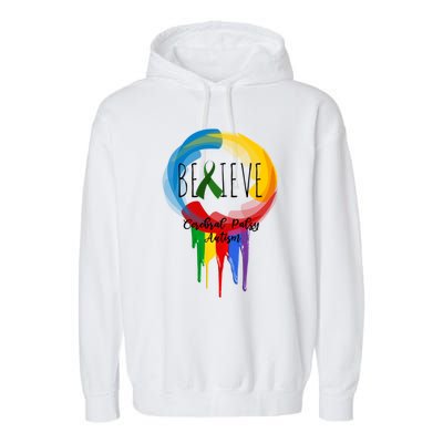 Cerebral Palsy Autism Awareness Dreamcatcher Gift Garment-Dyed Fleece Hoodie