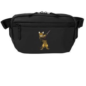 Cat Playing Acoustic Guitar Musician Crossbody Pack