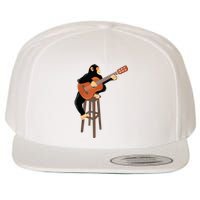 Chimpanzee Playing Acoustic Guitar Funny Monkey Wool Snapback Cap