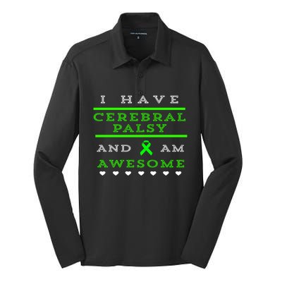 Cerebral Palsy Awareness Gift Silk Touch Performance Long Sleeve Polo