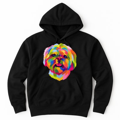 Colorful Pop Art Shih Tzu Portrait Shitzu Puppy Owner Hoodie