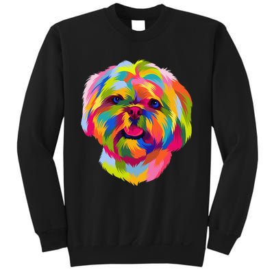 Colorful Pop Art Shih Tzu Portrait Shitzu Puppy Owner Sweatshirt