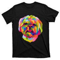 Colorful Pop Art Shih Tzu Portrait Shitzu Puppy Owner T-Shirt