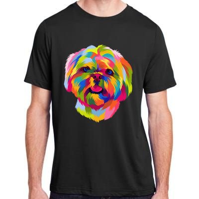 Colorful Pop Art Shih Tzu Portrait Shitzu Puppy Owner Adult ChromaSoft Performance T-Shirt