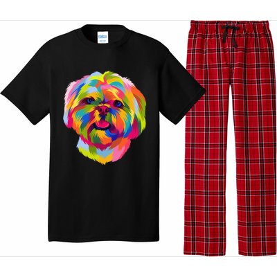 Colorful Pop Art Shih Tzu Portrait Shitzu Puppy Owner Pajama Set