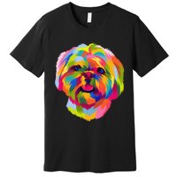 Colorful Pop Art Shih Tzu Portrait Shitzu Puppy Owner Premium T-Shirt