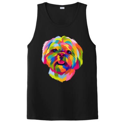 Colorful Pop Art Shih Tzu Portrait Shitzu Puppy Owner PosiCharge Competitor Tank