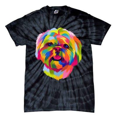 Colorful Pop Art Shih Tzu Portrait Shitzu Puppy Owner Tie-Dye T-Shirt