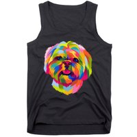 Colorful Pop Art Shih Tzu Portrait Shitzu Puppy Owner Tank Top