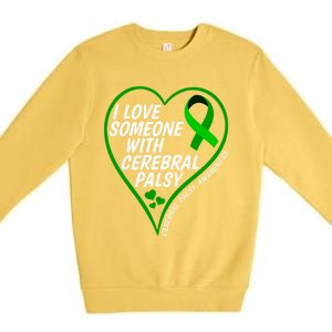 Cerebral Palsy Awareness I Love Someone With Cerebral Palsy Great Gift Premium Crewneck Sweatshirt