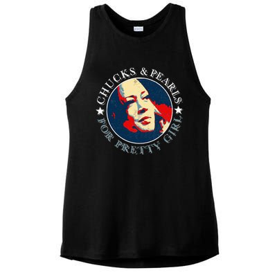 Chucks Pearls And Pretty Kamala Harris Inauguration Ladies PosiCharge Tri-Blend Wicking Tank