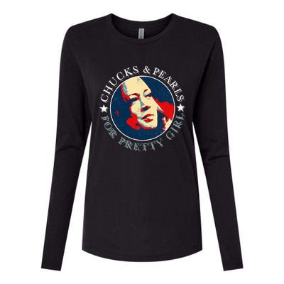 Chucks Pearls And Pretty Kamala Harris Inauguration Womens Cotton Relaxed Long Sleeve T-Shirt