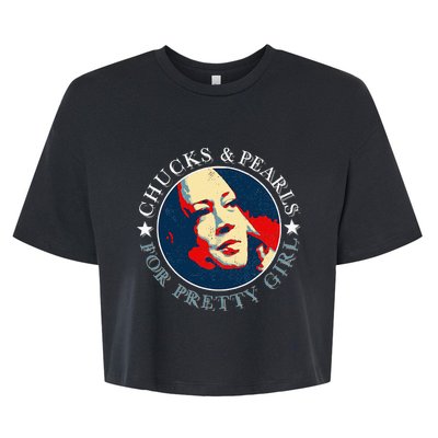 Chucks Pearls And Pretty Kamala Harris Inauguration Bella+Canvas Jersey Crop Tee