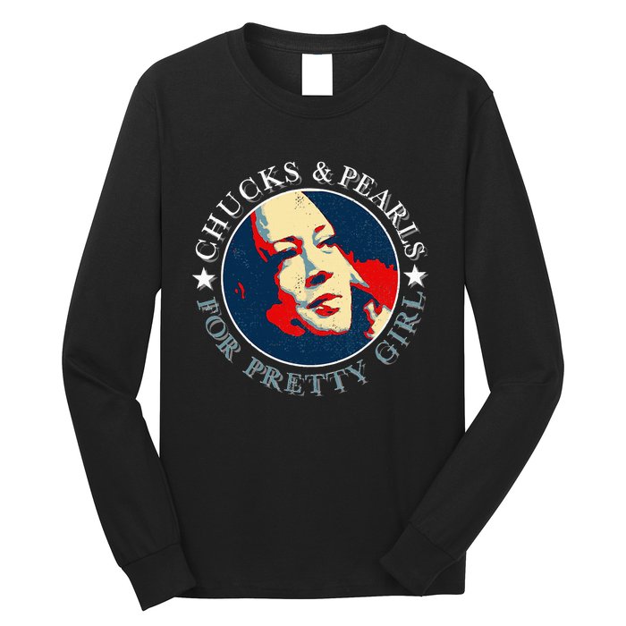 Chucks Pearls And Pretty Kamala Harris Inauguration Long Sleeve Shirt