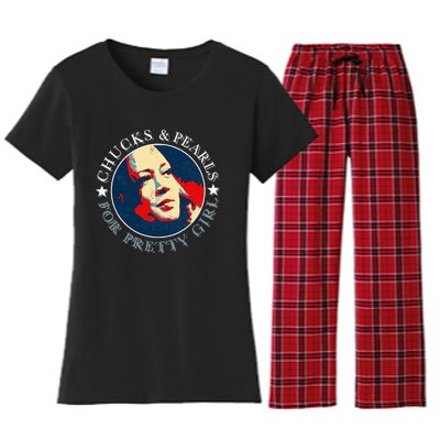 Chucks Pearls And Pretty Kamala Harris Inauguration Women's Flannel Pajama Set