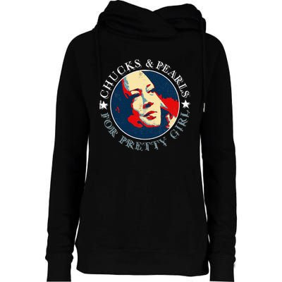 Chucks Pearls And Pretty Kamala Harris Inauguration Womens Funnel Neck Pullover Hood