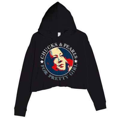 Chucks Pearls And Pretty Kamala Harris Inauguration Crop Fleece Hoodie