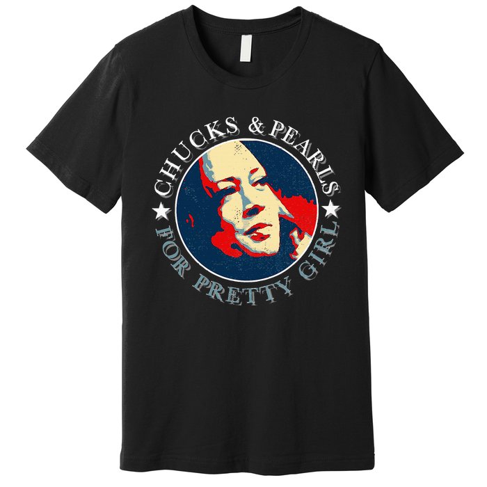 Chucks Pearls And Pretty Kamala Harris Inauguration Premium T-Shirt