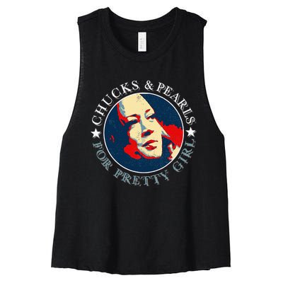 Chucks Pearls And Pretty Kamala Harris Inauguration Women's Racerback Cropped Tank