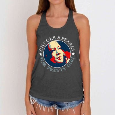 Chucks Pearls And Pretty Kamala Harris Inauguration Women's Knotted Racerback Tank