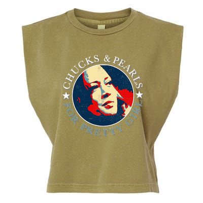 Chucks Pearls And Pretty Kamala Harris Inauguration Garment-Dyed Women's Muscle Tee