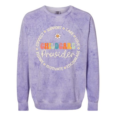 Childcare Provider Appreciation Week Back To School Colorblast Crewneck Sweatshirt