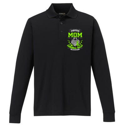 Cerebral Palsy Awareness Mom Gift Performance Long Sleeve Polo