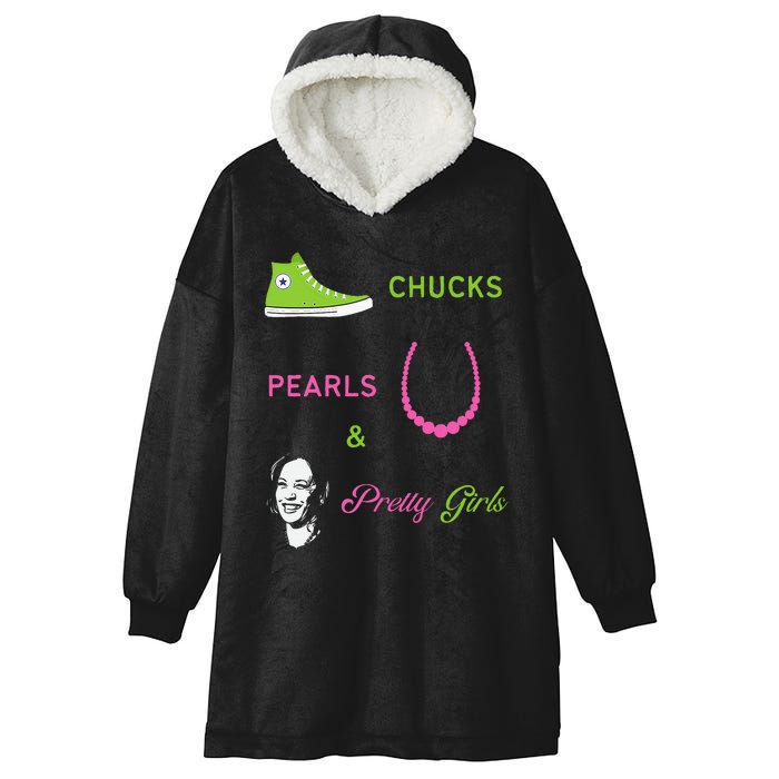 Chucks Pearls And Pretty Kamala Harris Inauguration Hooded Wearable Blanket