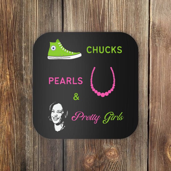 Chucks Pearls And Pretty Kamala Harris Inauguration Coaster