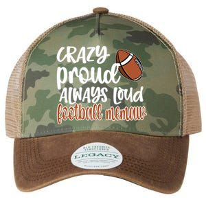 Crazy Proud Always Loud Football Memaw Grandma Gift Legacy Tie Dye Trucker Hat