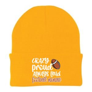 Crazy Proud Always Loud Football Memaw Grandma Gift Knit Cap Winter Beanie