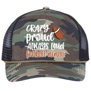 Crazy Proud Always Loud Football Memaw Grandma Gift Retro Rope Trucker Hat Cap