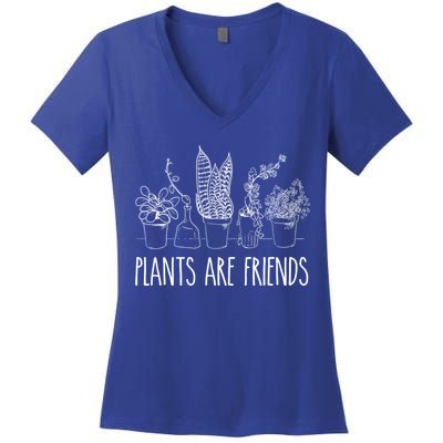 Cute Plants Are Friends Gardening Meaningful Gift Women's V-Neck T-Shirt