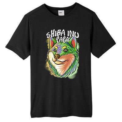 Colorful Pop Art Portrait Shiba Inu Dog Dad FatherS Day Gift Tall Fusion ChromaSoft Performance T-Shirt