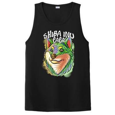 Colorful Pop Art Portrait Shiba Inu Dog Dad FatherS Day Gift PosiCharge Competitor Tank