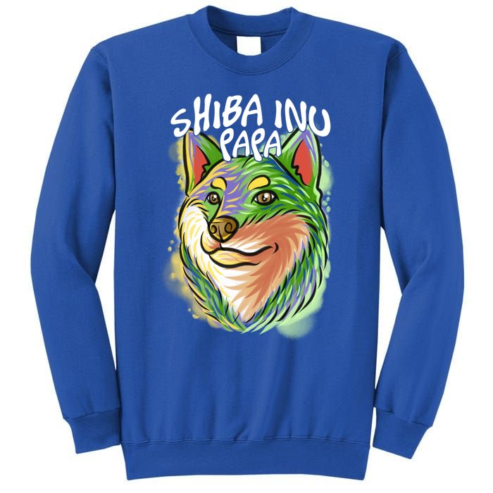 Colorful Pop Art Portrait Shiba Inu Dog Dad FatherS Day Gift Sweatshirt