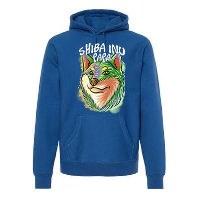 Colorful Pop Art Portrait Shiba Inu Dog Dad FatherS Day Gift Premium Hoodie