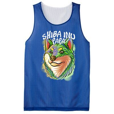 Colorful Pop Art Portrait Shiba Inu Dog Dad FatherS Day Gift Mesh Reversible Basketball Jersey Tank